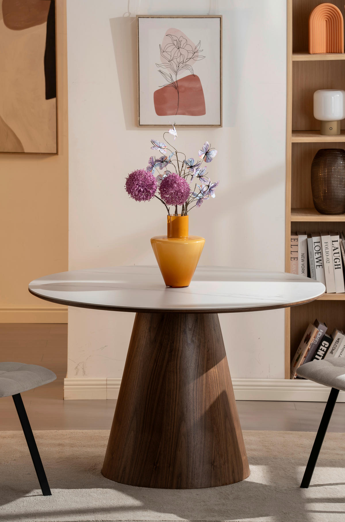 ÉTKEZŐASZTAL - diószínű/fehér, Modern, faalapú anyag/fa (120/75cm) - MID.YOU