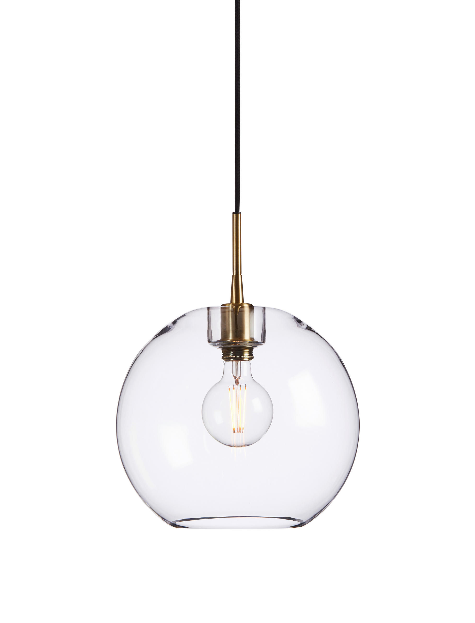 HÄNGELEUCHTE Gloria 32/29 cm   - Klar/Messingfarben, KONVENTIONELL, Glas/Metall (32/29cm) - Belid