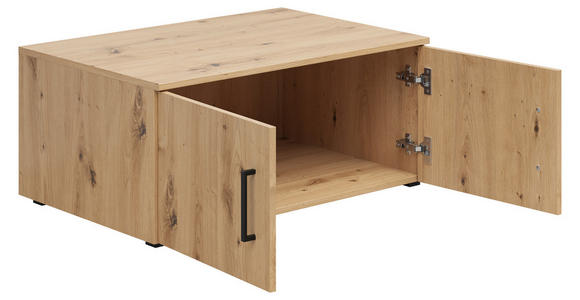 AUFSATZSCHRANK 80/35/52 cm  - Schwarz/Eiche Artisan, MODERN, Holzwerkstoff/Kunststoff (80/35/52cm) - Carryhome