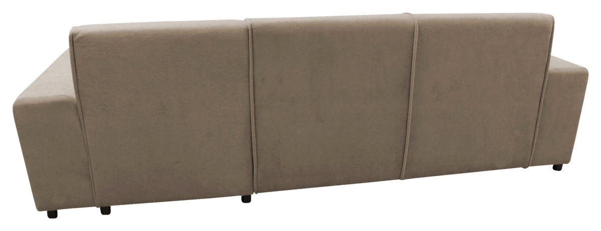 ECKSOFA Taupe Struktur, Bouclé  - Taupe/Schwarz, Design, Kunststoff/Textil (270/175cm) - MID.YOU