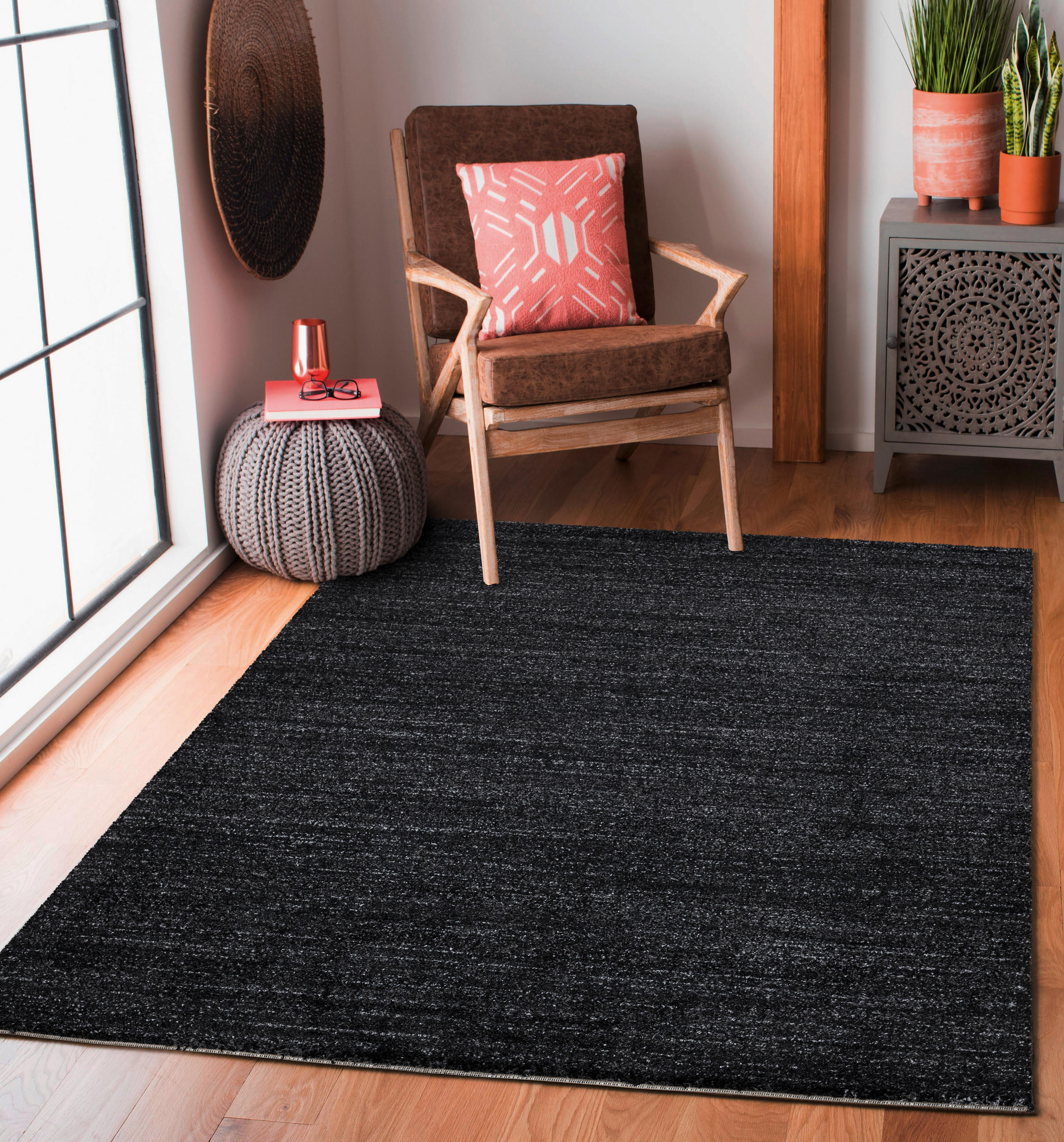 WEBTEPPICH 80/150 cm Gabeh Anthrazit  - Anthrazit, KONVENTIONELL, Textil (80/150cm)