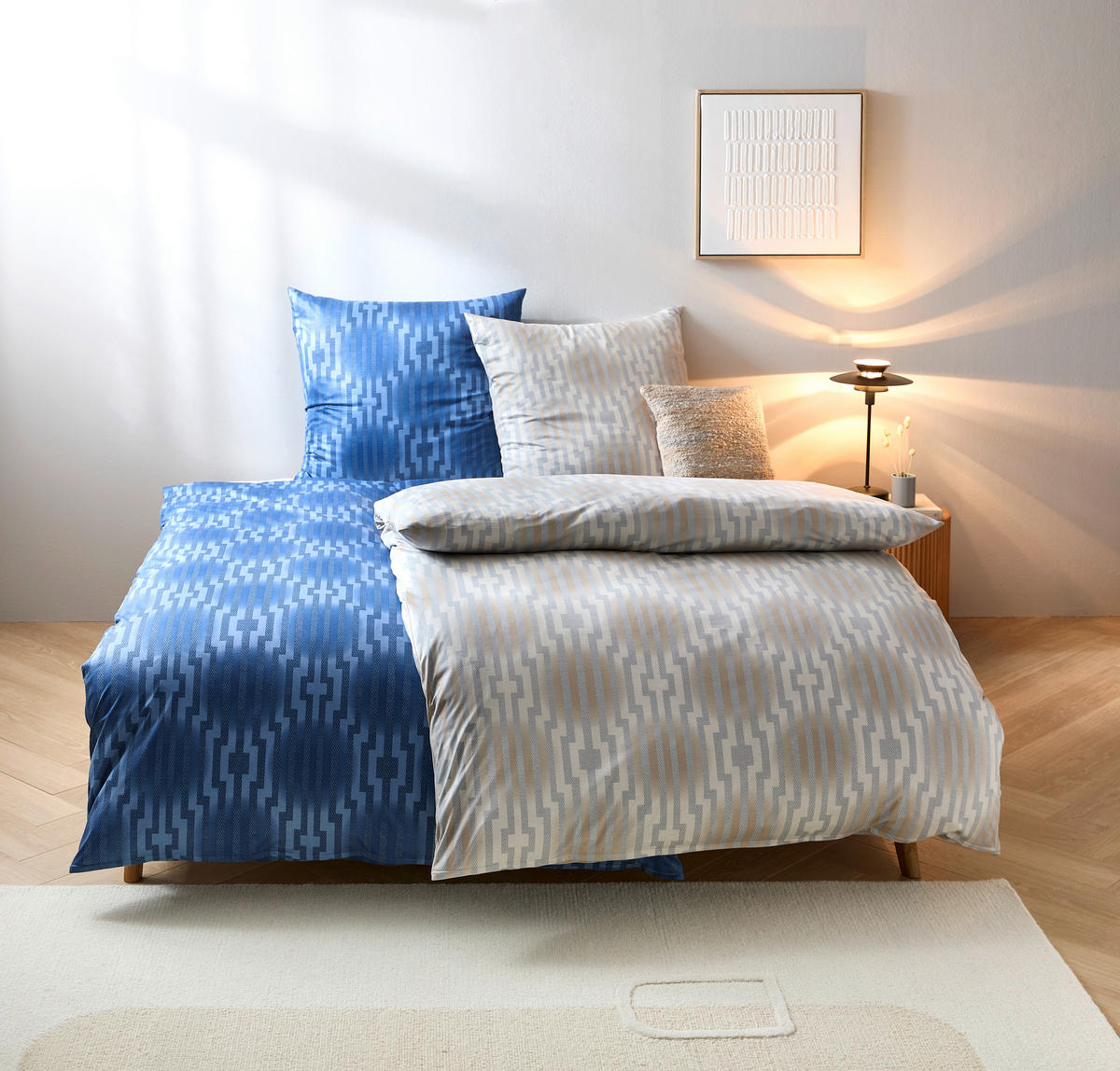 BETTWÄSCHE ATELIER Interlock-Jersey 135/200 cm  - Dunkelblau, Design, Textil (135/200cm) - Estella