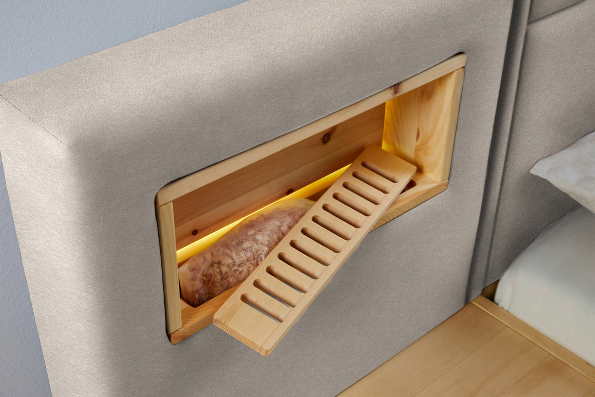 BOXSPRINGBETT 180/200 cm,  in Naturfarben, Eichefarben, Matratze, Topper, unterschiedliche Matratzenhärtegrade je Bettseite, H3 + H4 = fest + sehr fest  - Eichefarben/Naturfarben, Natur, Holz/Textil (180/200cm) - Valnatura