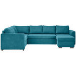 WOHNLANDSCHAFT  in Webstoff Petrol  - Petrol/Schwarz, Design, Kunststoff/Textil (205/311/160cm) - Xora