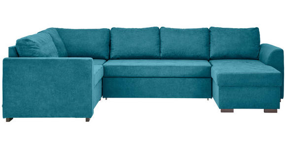 WOHNLANDSCHAFT  in Webstoff Petrol  - Petrol/Schwarz, Design, Kunststoff/Textil (205/311/160cm) - Xora