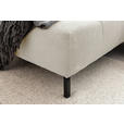 ECKSOFA inkl. Sitzvorzug Creme Cord  - Creme/Schwarz, Design, Textil/Metall (216/321cm) - Hom`in