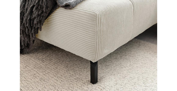 ECKSOFA inkl. Sitzvorzug Creme Cord  - Creme/Schwarz, Design, Textil/Metall (216/321cm) - Hom`in