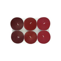 SADA ČAJOVÝCH SVÍČEK červené bobule  - bordeaux/světle červená, Basics, kov/parafín (5,7/1,9cm) - Ambia Home