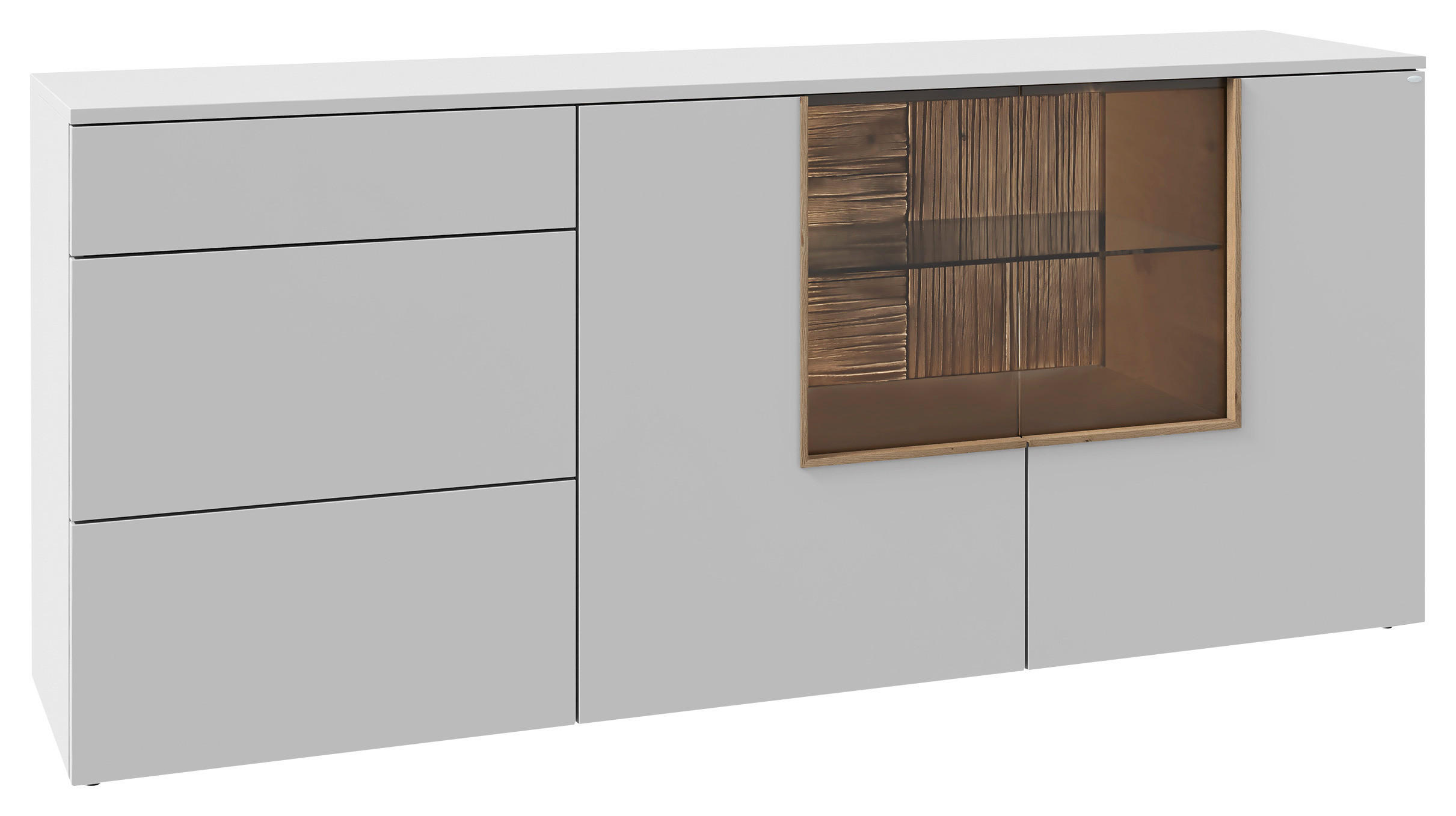 SIDEBOARD VLACERA LIVING 192/84/45 cm 3 Schublade(n)  - Wildeiche/Weiß, Design, Glas/Holz (192/84/45cm) - Voglauer