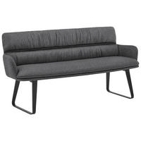 SITZBANK 180/86/68 cm Mikrofaser Graphitfarben  - Schwarz/Graphitfarben, Design, Textil/Metall (180/86/68cm) - Valdera