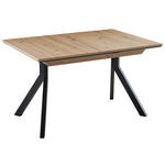 ESSTISCH Schwarz, Eiche Artisan rechteckig  ausziehbar, in verschiedenen Größen erhältlich, in verschiedenen Holzdekoren erhältlich, Variantenauswahl  - Schwarz/Eiche Artisan, MODERN, Holzwerkstoff/Metall (120(160)/80/76cm) - Cantus