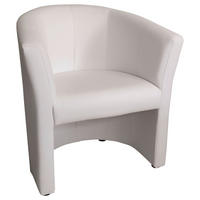 SESSEL Lederlook Weiss  - Weiss/Schwarz, Konventionell, Kunststoff/Textil (68/78/65cm) - Boxxx