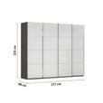 SCHWEBETÜRENSCHRANK 271/223/68 cm 4-türig Graphitfarben, Weiß  - Chromfarben/Graphitfarben, Design, Glas/Holzwerkstoff (271/223/68cm) - Novel