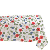 BORDSDUK textil flatväv blå, grön, röd, vit 140/240 cm  - vit/röd, Basics, textil (140/240cm)