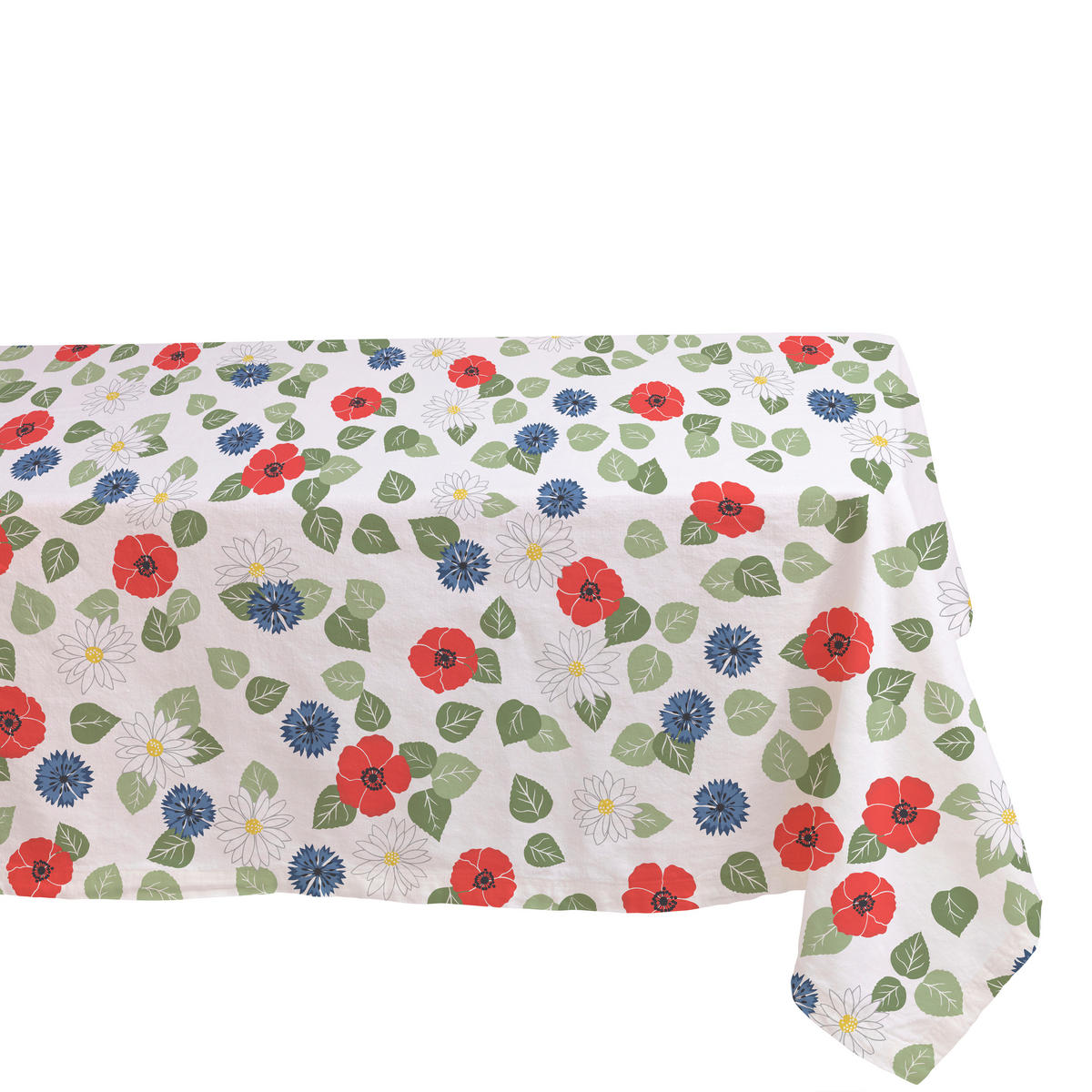 BORDSDUK textil flatväv blå, grön, röd, vit 140/240 cm  - vit/röd, Basics, textil (140/240cm)