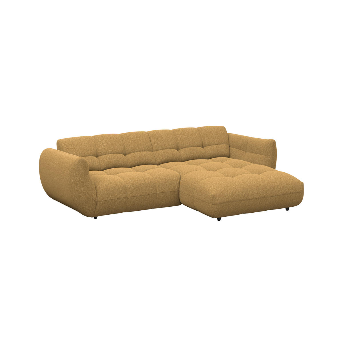 ECKSOFA Chenille Goldfarben  - Goldfarben/Schwarz, Trend, Kunststoff/Textil (280/178cm) - MID.YOU