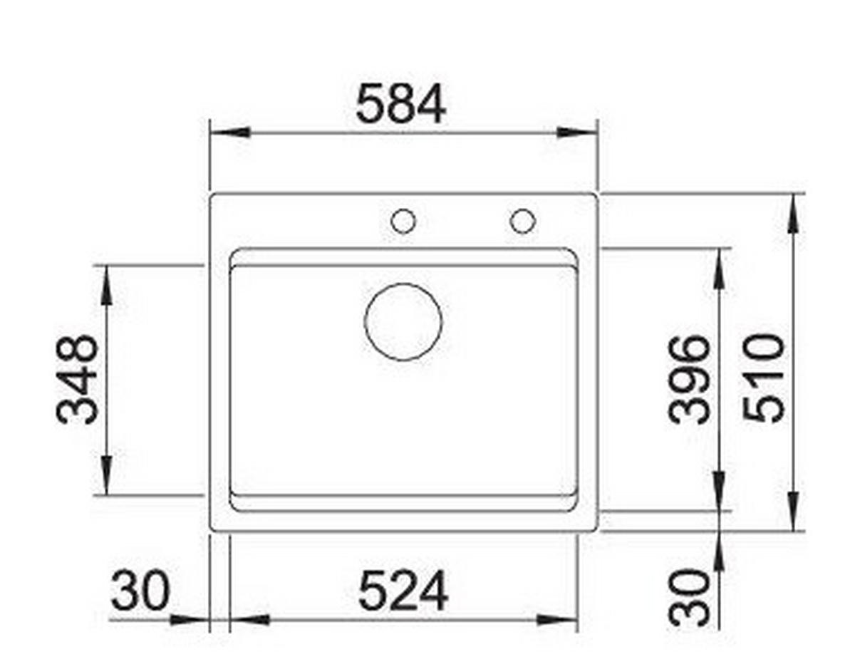 SPÜLE 525162  - Schwarz, Basics, Keramik (58,4/23,2/51cm) - Blanco