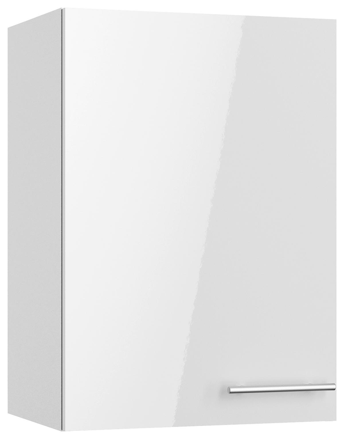 KÜCHENBLOCK 210 cm   in Weiß, Weiß Hochglanz  - Edelstahlfarben/Weiß Hochglanz, Basics, Holzwerkstoff/Metall (210cm) - Optifit