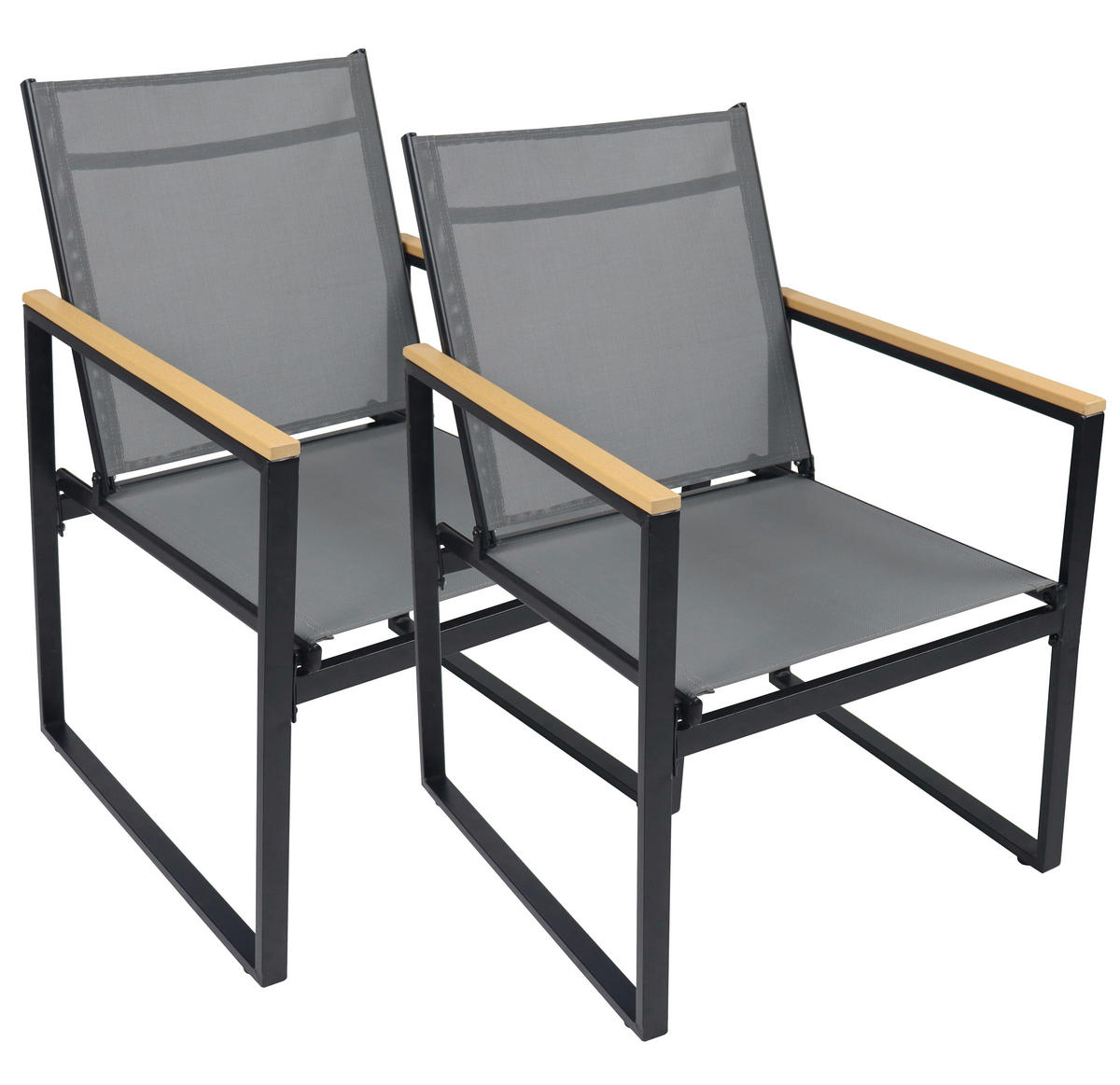 GARTENSTUHL-SET - Honigeiche/Anthrazit, Modern, Holzwerkstoff/Kunststoff (54/83/65cm) - Gardenson