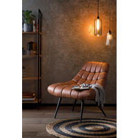 XXL-SESSEL Lederlook Schwarz, Hellbraun    - Hellbraun/Schwarz, MODERN, Textil/Metall (76/85,6/85,6cm) - Livetastic