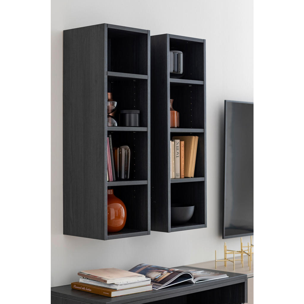 Thumbnail - Moderano Hängeelement, Mooreiche, Holzwerkstoff, 3 Fächer, 30x102x30 cm, Handmade in Germany, hängend, in verschiedenen ...