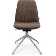 STUHL  in Stahl Velours Metall, Textil  - Alufarben/Braun, Design, Textil/Metall (46/81,5-84,5/55cm) - Johann Jakob