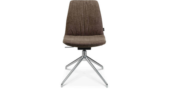 STUHL in Stahl Velours Metall, Textil - Alufarben/Braun, Design, Textil/Metall (46/81,5-84,5/55cm) - Johann Jakob