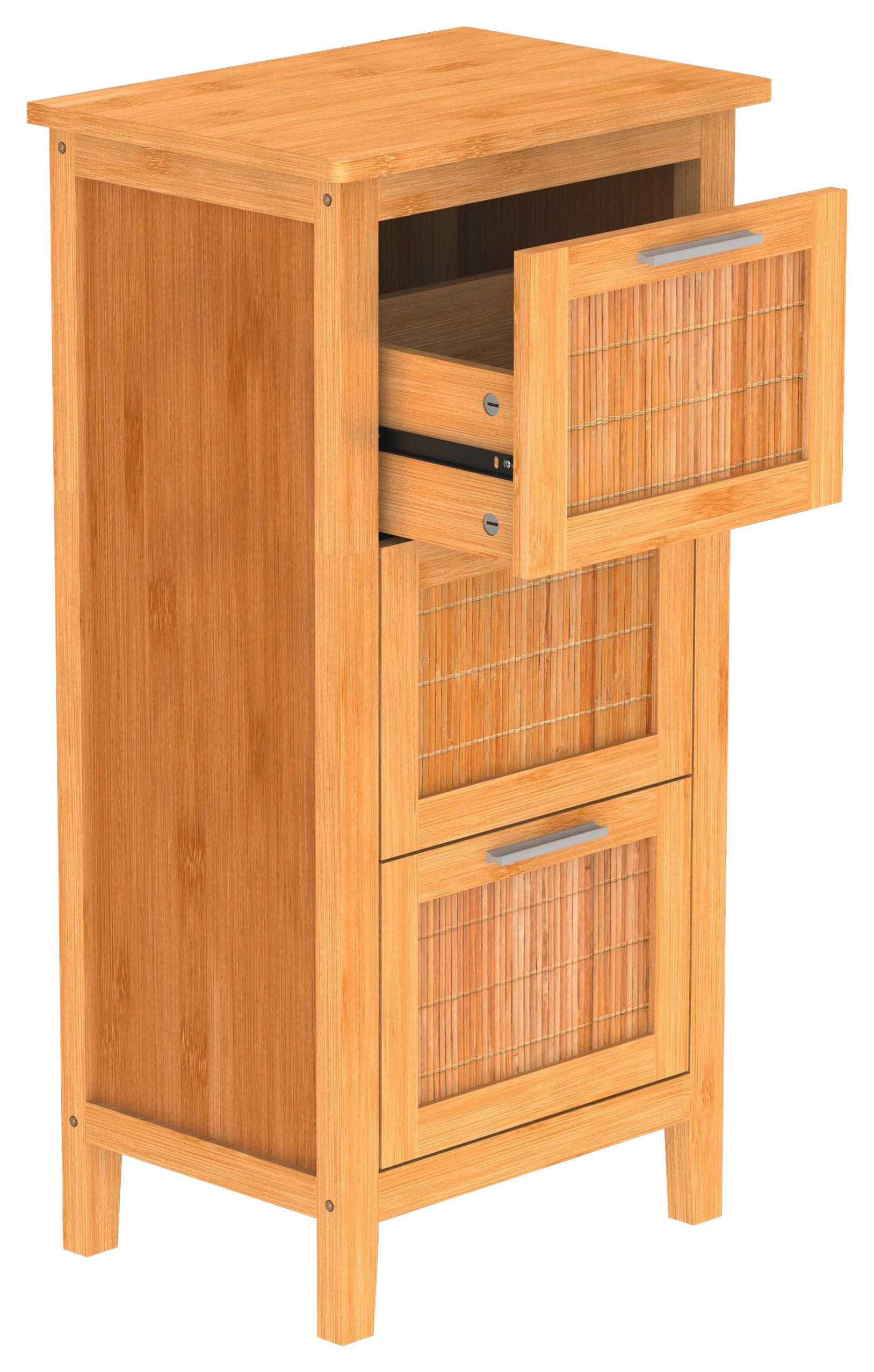 UNTERSCHRANK 42,0/82,0/33,0 cm   - Silberfarben, Natur, Holz/Metall (42,0/82,0/33,0cm) - Carryhome