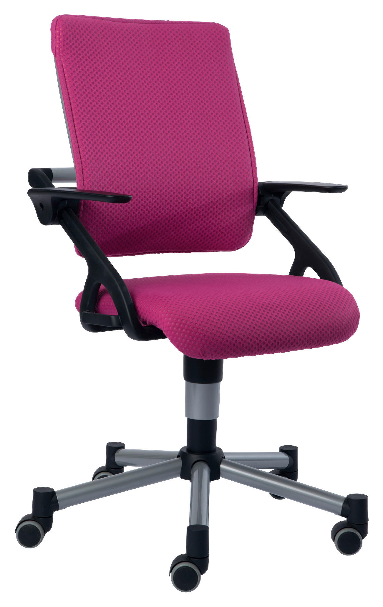 JUGENDDREHSTUHL Netzbespannung Grau, Brombeere  - Brombeere/Grau, KONVENTIONELL, Kunststoff/Textil (42/88-100/44cm) - Paidi