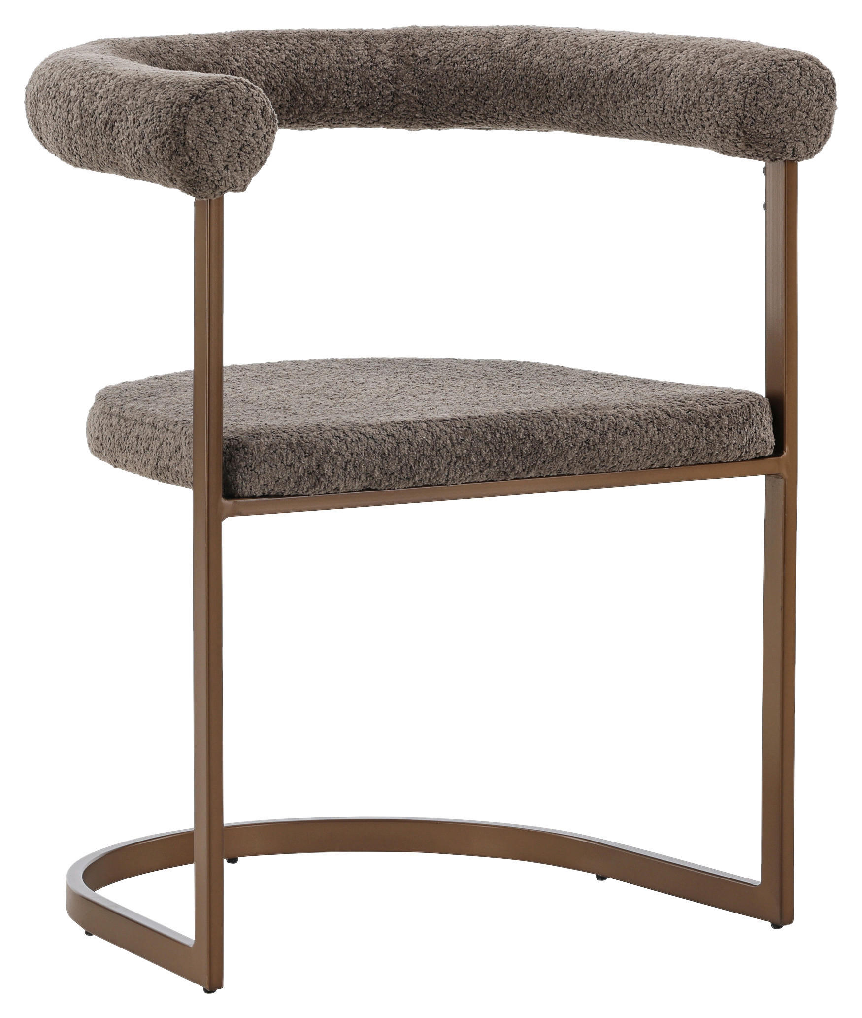 STUHL-SET 2 Stück  in Stahl Bouclé  - Braun/Grau, Design, Textil/Metall (65/75/54cm) - Livetastic