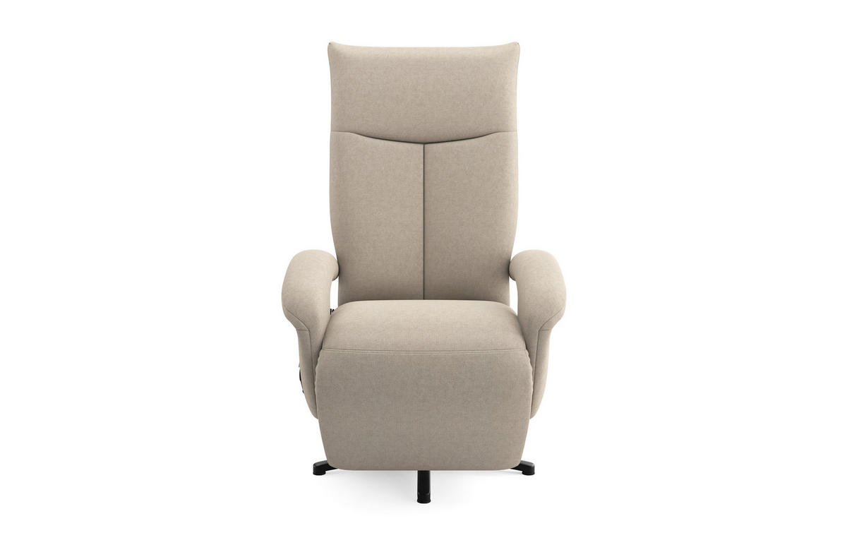 SESSEL in Flachgewebe Taupe  - Taupe/Schwarz, Modern, Textil/Metall (74/112/82cm) - Sit & More