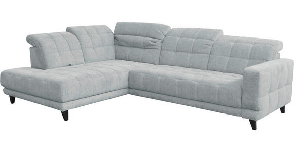 ECKSOFA in Webstoff Hellgrau  216/302 cm  - Hellgrau/Schwarz, Design, Holz/Textil (216/302cm) - Xora