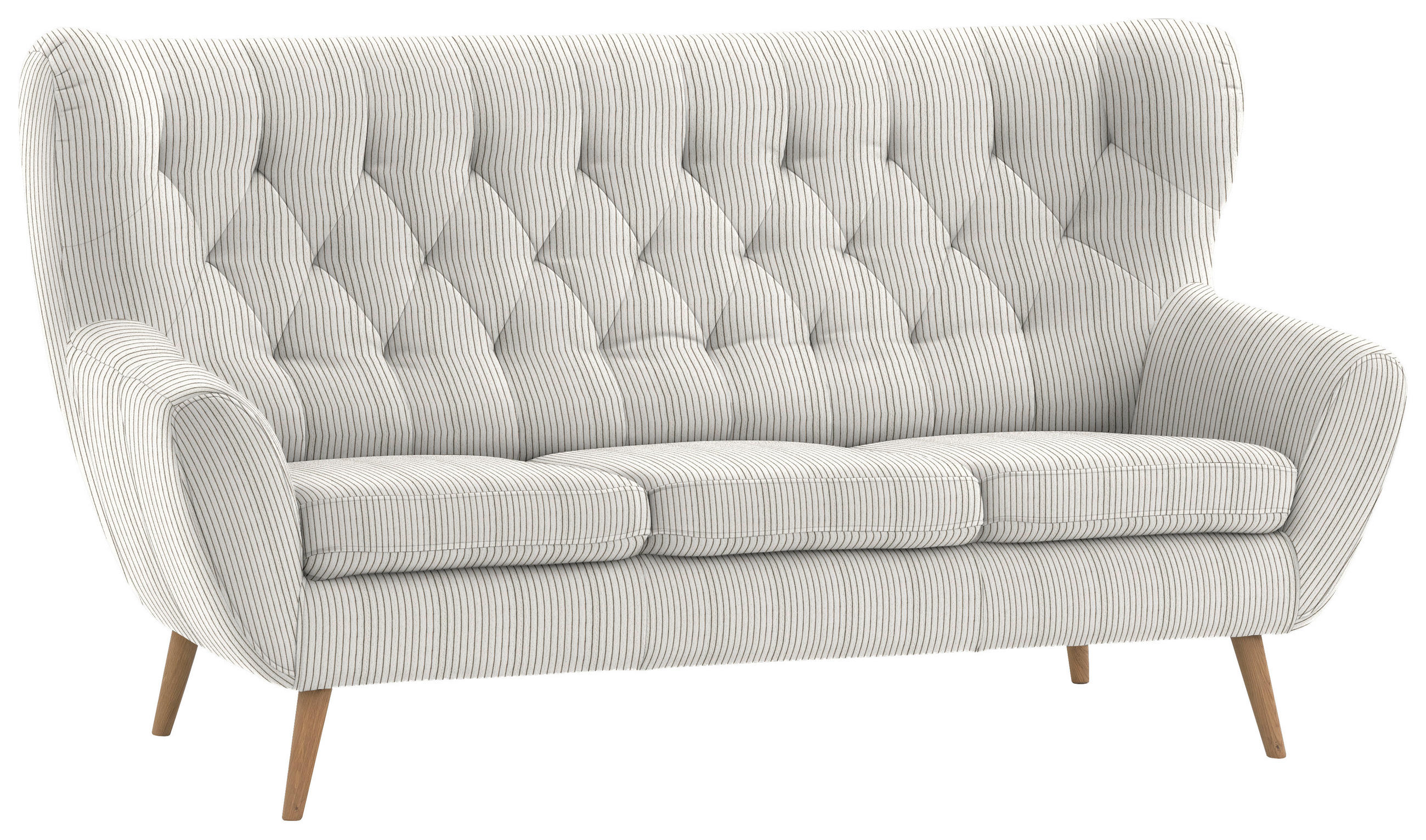3-SITZER-SOFA in Cord Creme  - Creme, Design, Holz/Textil (187/101/95cm) - Stylife