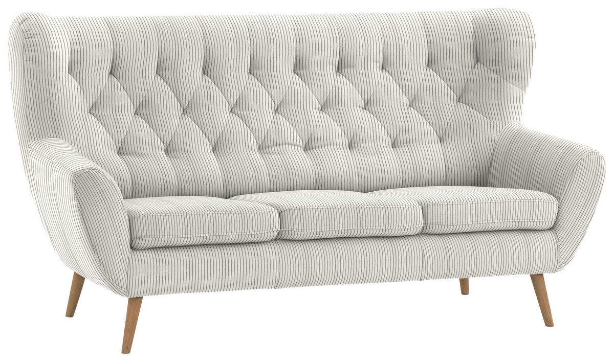 3-SITZER-SOFA in Cord Creme  - Creme, Design, Holz/Textil (187/101/95cm) - Stylife