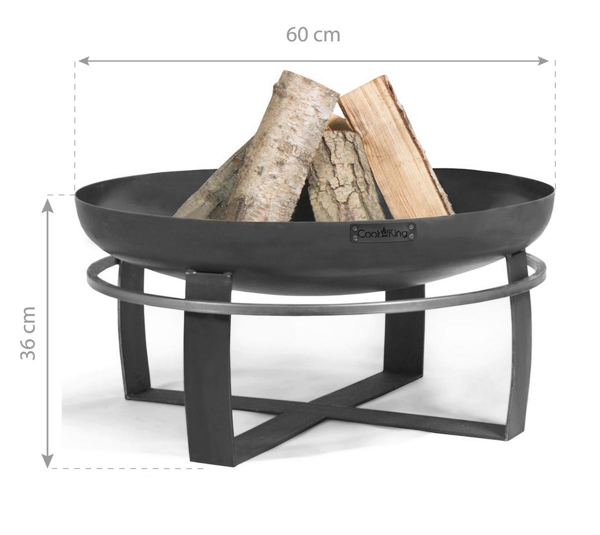 FEUERSCHALE  - Schwarz, Basics, Metall (60/36cm) - Ambia Garden