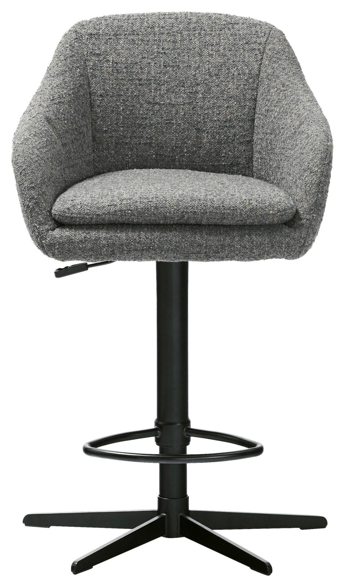 BARHOCKER Webstoff Blau, Schwarz Eisen Sitzfläche 360° drehbar, inklusive Armlehnen  - Blau/Schwarz, Design, Textil/Metall (54,5/88-108/53,5cm) - Cassando