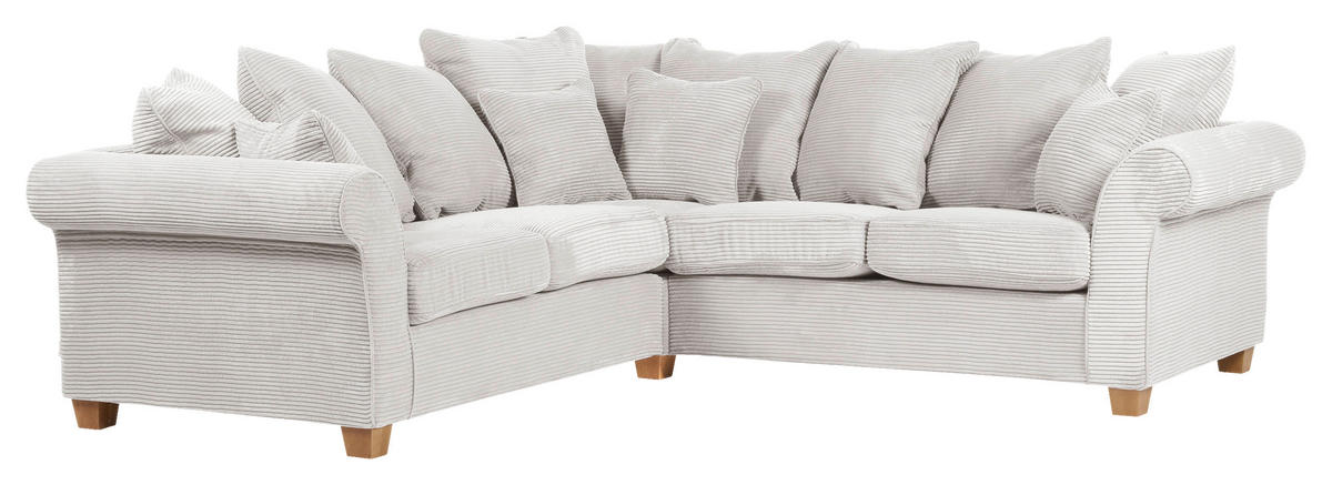 HÖRNSOFFA i manchester cremefärgad  - ekfärgad/cremefärgad, Lifestyle, trä/textil (250/250cm) - Livetastic