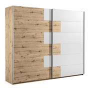 SKŘÍŇ S POSUVNÝMI DVEŘMI, bílá, barvy dubu - bílá/barvy dubu, Design, kov/kompozitní dřevo (270/225/61cm) - Carryhome