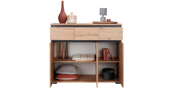 KOMMODE 120/103/48 cm  in Anthrazit, Eichefarben  - Eichefarben/Anthrazit, Design, Holzwerkstoff/Kunststoff (120/103/48cm) - Carryhome