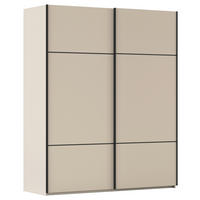 SCHWEBETÜRENSCHRANK in Champagner  - Champagner/Schwarz, Konventionell, Holzwerkstoff/Metall (201/223/68cm) - Novel