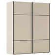 SCHWEBETÜRENSCHRANK  in Champagner  - Champagner/Schwarz, KONVENTIONELL, Holzwerkstoff/Metall (201/223/68cm) - Novel