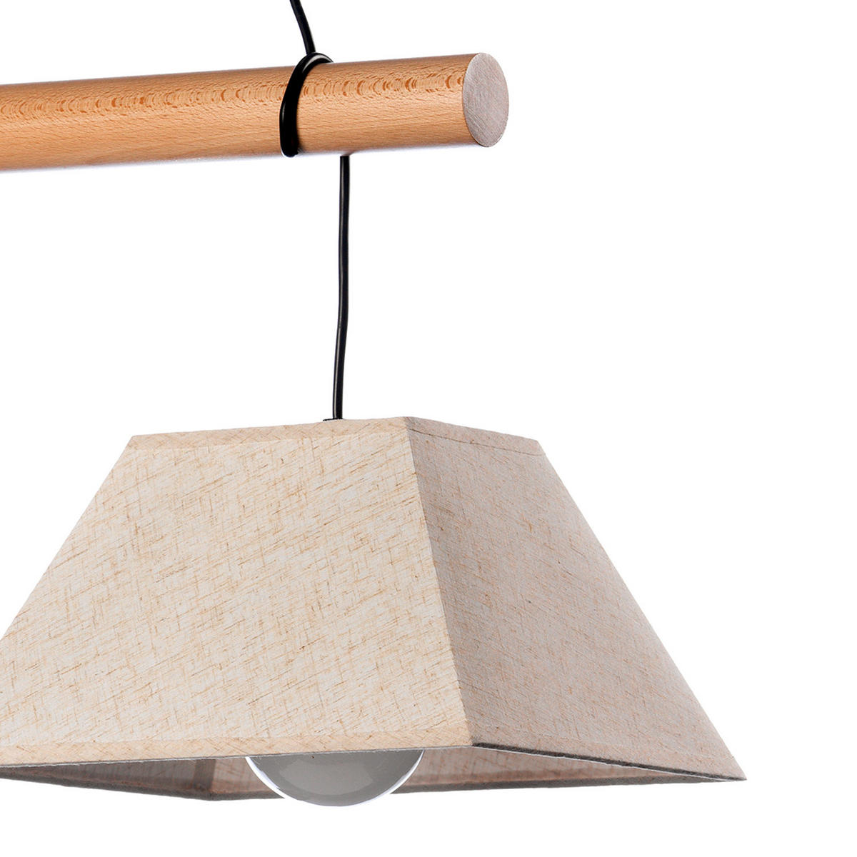 HÄNGELEUCHTE 60/24/90 cm  - Hellbraun/Schwarz, Natur, Holz/Textil (60/24/90cm)