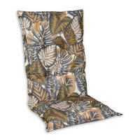 SESSELAUFLAGE Blätter  - Lila/Creme, Basics, Textil (50/9/120cm)