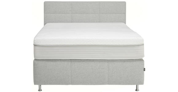 BOXSPRINGBETT 140/200 cm in Hellgrau - Hellgrau/Alufarben, KONVENTIONELL, Textil/Metall (140/200cm) - Dieter Knoll