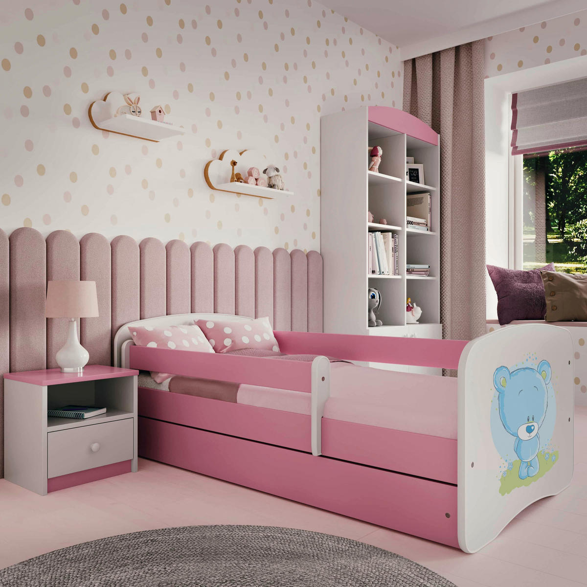 KINDER-/JUNIORBETT - Pink/Birkefarben, MODERN, Holz/Holzwerkstoff (80/160cm) - MID.YOU
