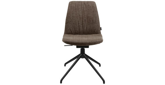 STUHL in Stahl Flachgewebe Metall, Textil - Dunkelbraun, Design, Textil/Metall (46/85-88/55cm) - Johann Jakob