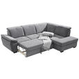 ECKSOFA in Webstoff Grau  - Schwarz/Grau, KONVENTIONELL, Holz/Textil (280/202cm) - Xora