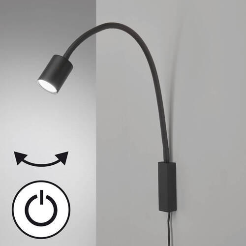 NÁSTĚNNÉ LED SVÍTIDLO, 6/52 cm  - černá, Konvenční, kov (6/52cm) - Fischer & Honsel