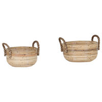 KORBSET 2-teilig  - Naturfarben, Trend, Holz (40/26cm)