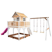 SPIELTURM 613/291/277 cm  - Lila/Braun, KONVENTIONELL, Holz (613/291/277cm) - Ambia Garden